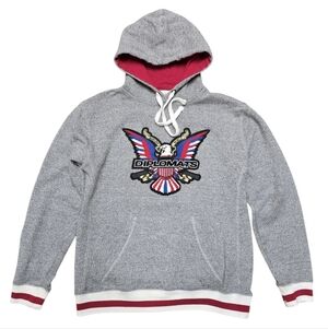 Dipset Couture Camron Dipset Grey/Red/Black Chenille Eagle Sz M